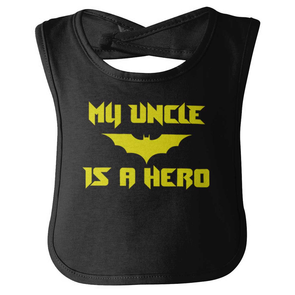 Uncle Is Bat Hero Infant Baby Bib-Direct To Garment Print-Brisco Baby