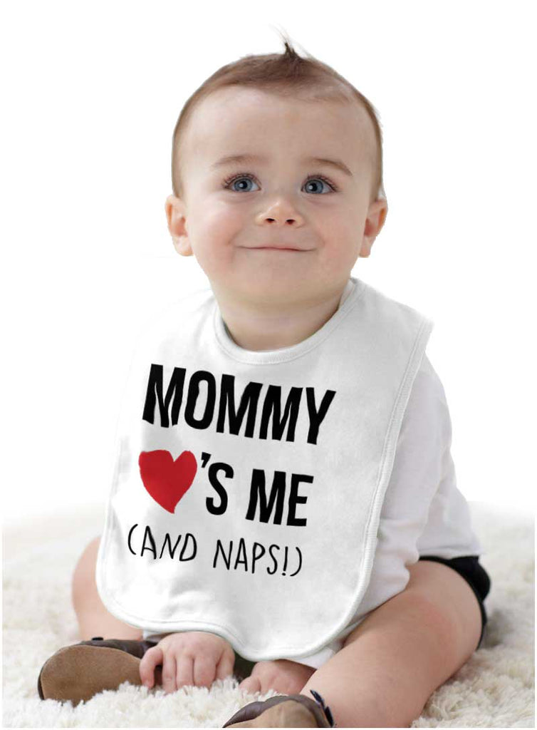 Mommy Loves Me Infant Baby Bib-Direct To Garment Print-Brisco Baby