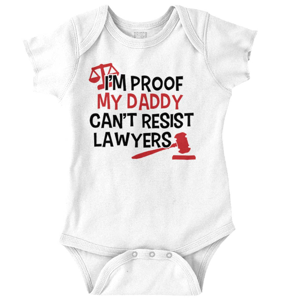 Cant Resist Lawyers Romper Bodysuit-Direct To Garment Print-Brisco Baby