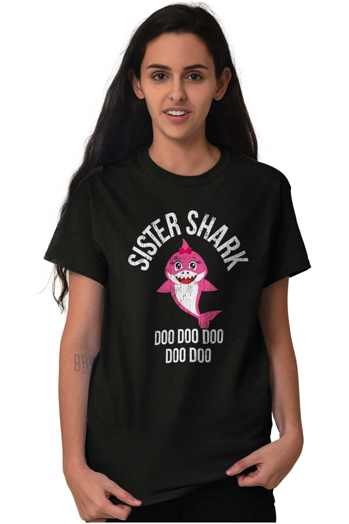 Cartoon Sister Shark T Shirt-Direct To Garment Print-Brisco Baby