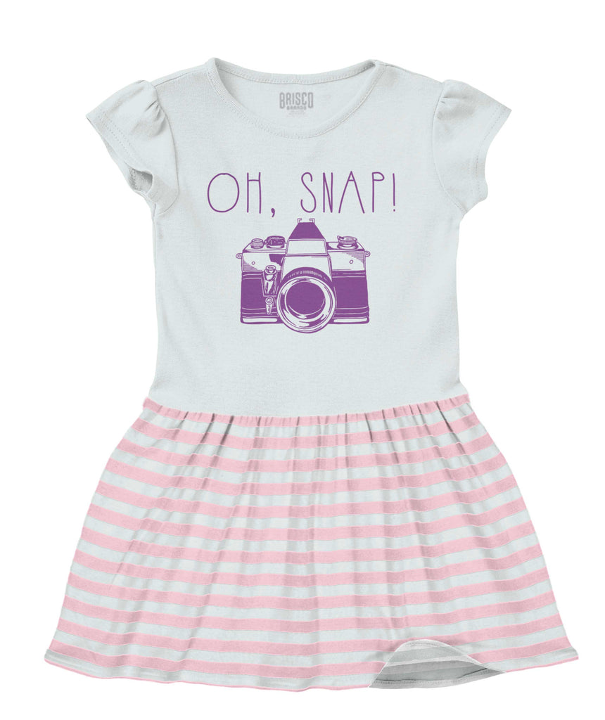 Oh Snap Camera Baby Striped Skirt Dress-Direct To Garment Print-Brisco Baby