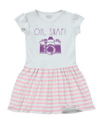 Oh Snap Camera Baby Striped Skirt Dress-Direct To Garment Print-Brisco Baby