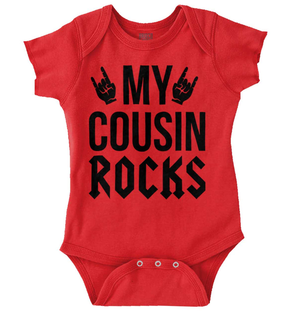 My Cousin Rocks Romper Bodysuit-Direct To Garment Print-Brisco Baby