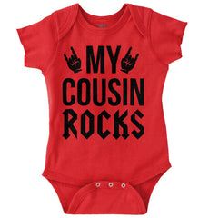 My Cousin Rocks Romper Bodysuit-Direct To Garment Print-Brisco Baby