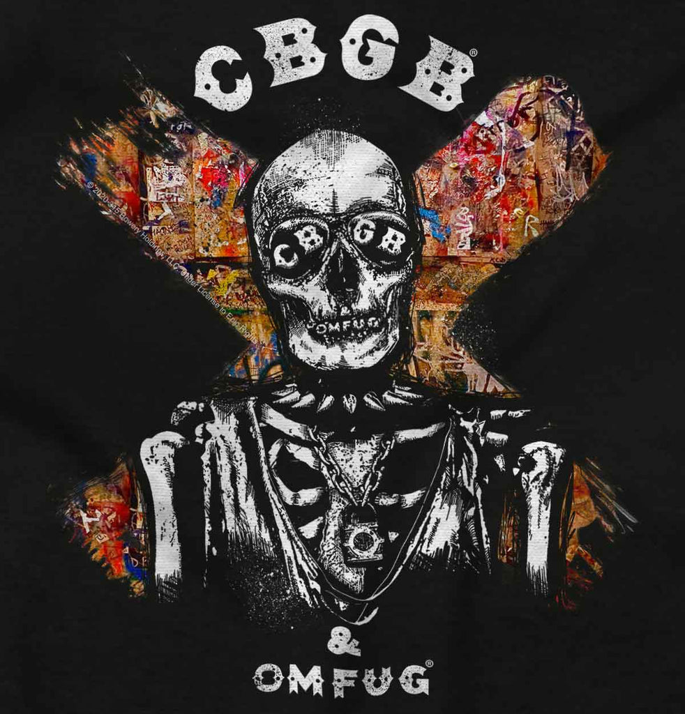 Skeleton CBGB Infant Baby Bib-Direct To Garment Print-Brisco Baby