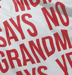 Grandma Says Yes Infant Baby Bib-Direct To Garment Print-Brisco Baby