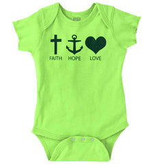 Faith Anchor Love Romper Bodysuit-Direct To Garment Print-Brisco Baby