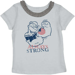 Always Strong Toddler Ruffled Trim T-Shirt-Direct To Garment Print-Brisco Baby