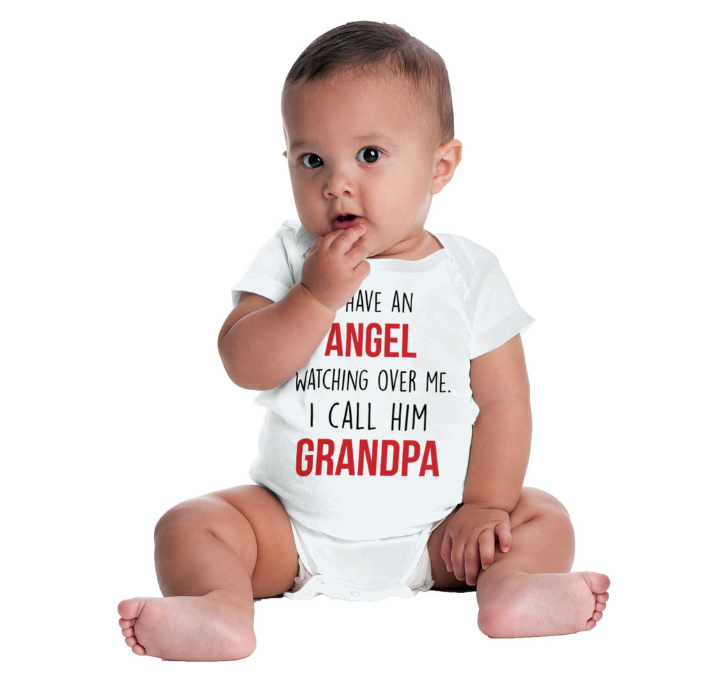 Grandpa Watching Over Me Romper Bodysuit-Direct To Garment Print-Brisco Baby