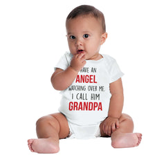 Grandpa Watching Over Me Romper Bodysuit-Direct To Garment Print-Brisco Baby