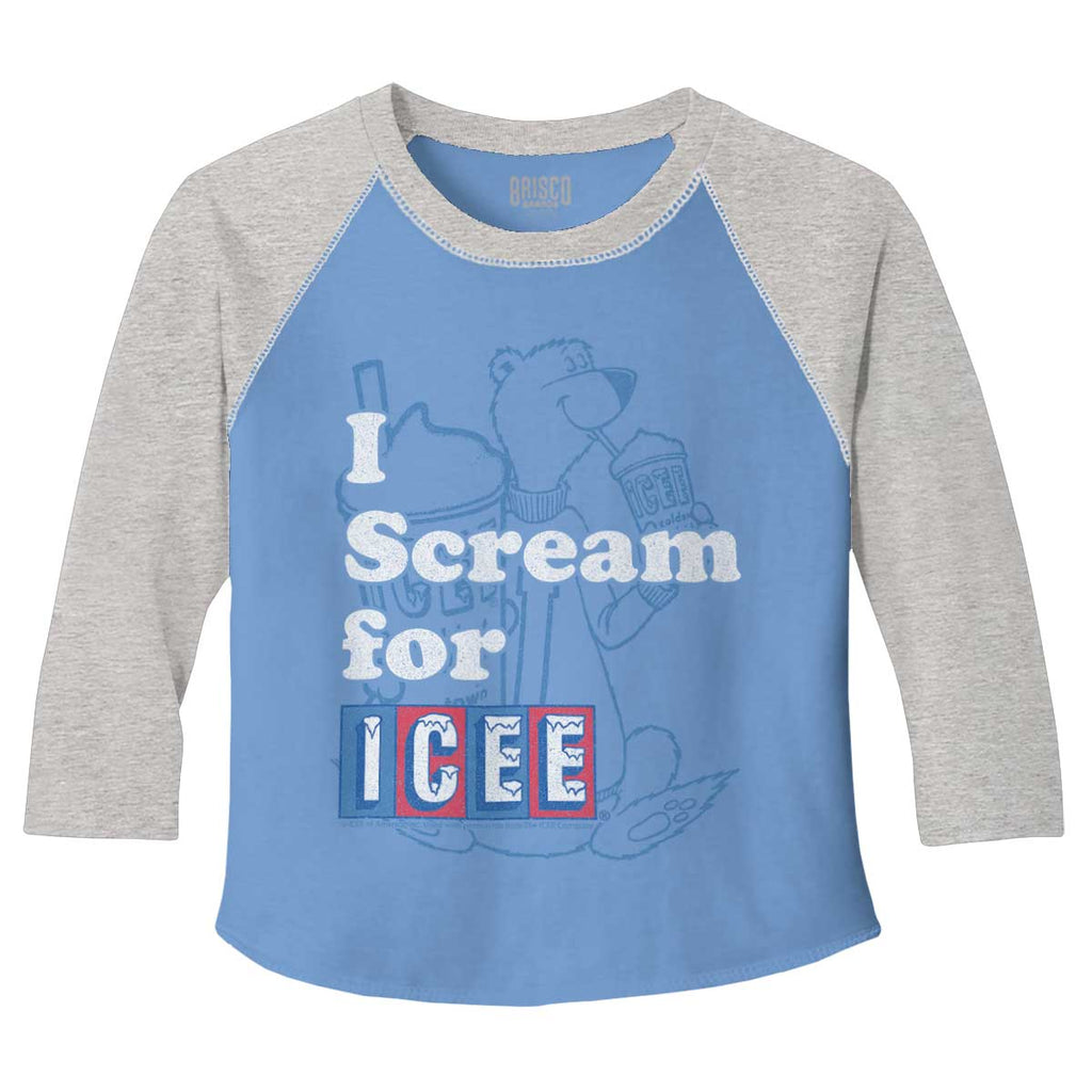 I Scream For Icee Toddler Baseball-Direct To Garment Print-Brisco Baby