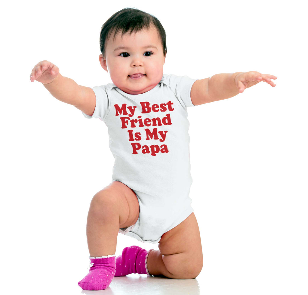 Best Friend Is Papa Romper Bodysuit-Direct To Garment Print-Brisco Baby