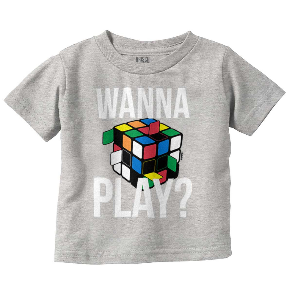 Wanna Play Rubik's Infant Toddler T Shirt-Direct To Garment Print-Brisco Baby