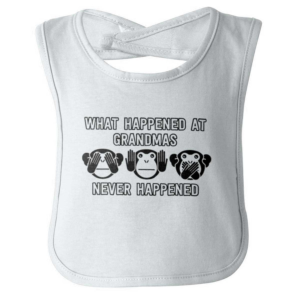 Happens At Grandmas Infant Baby Bib-Direct To Garment Print-Brisco Baby