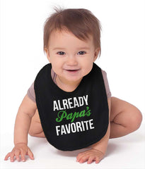 Already Papa's Favorite Infant Baby Bib-Direct To Garment Print-Brisco Baby