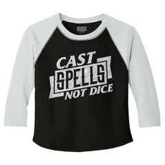 Cast Spells Not Dice Dungeons Toddler Baseball-Direct To Garment Print-Brisco Baby