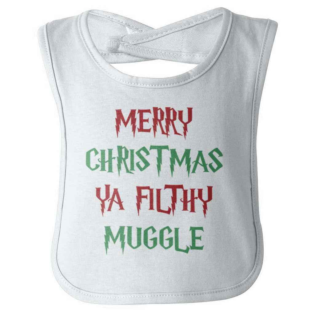 Merry Christmas Muggle Infant Baby Bib-Direct To Garment Print-Brisco Baby