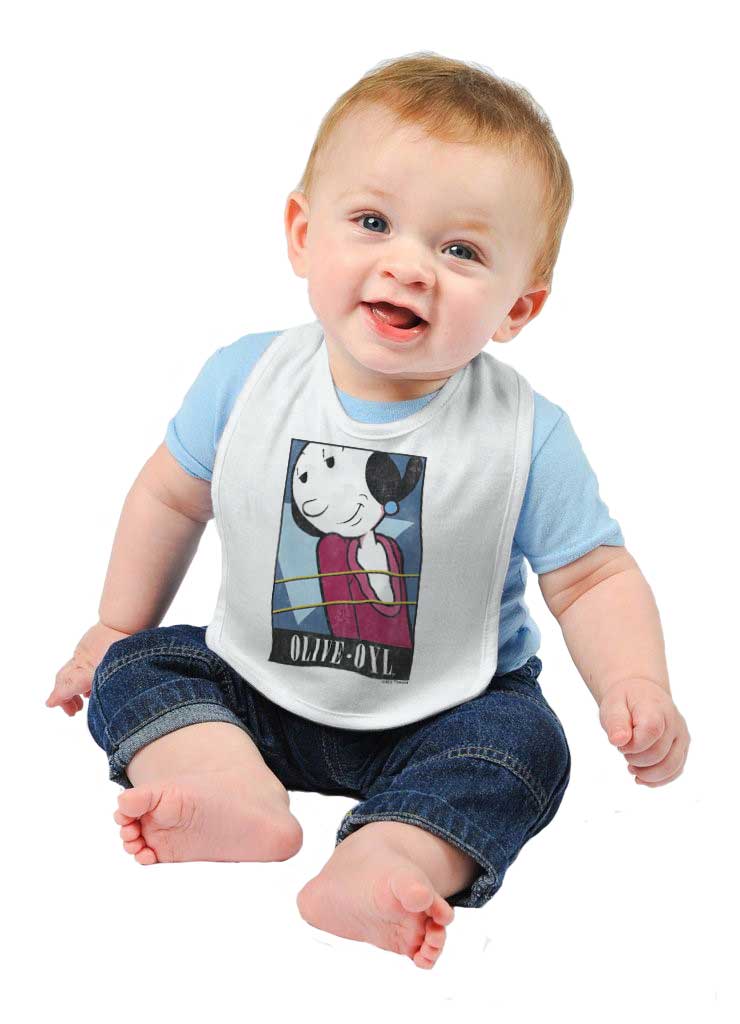 Olive Oyl Infant Baby Bib-Direct To Garment Print-Brisco Baby