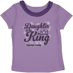 Daughter Of The King Toddler Ruffled Trim T-Shirt-Direct To Garment Print-Brisco Baby