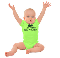 The Prince Has Arrived Romper Bodysuit-Direct To Garment Print-Brisco Baby