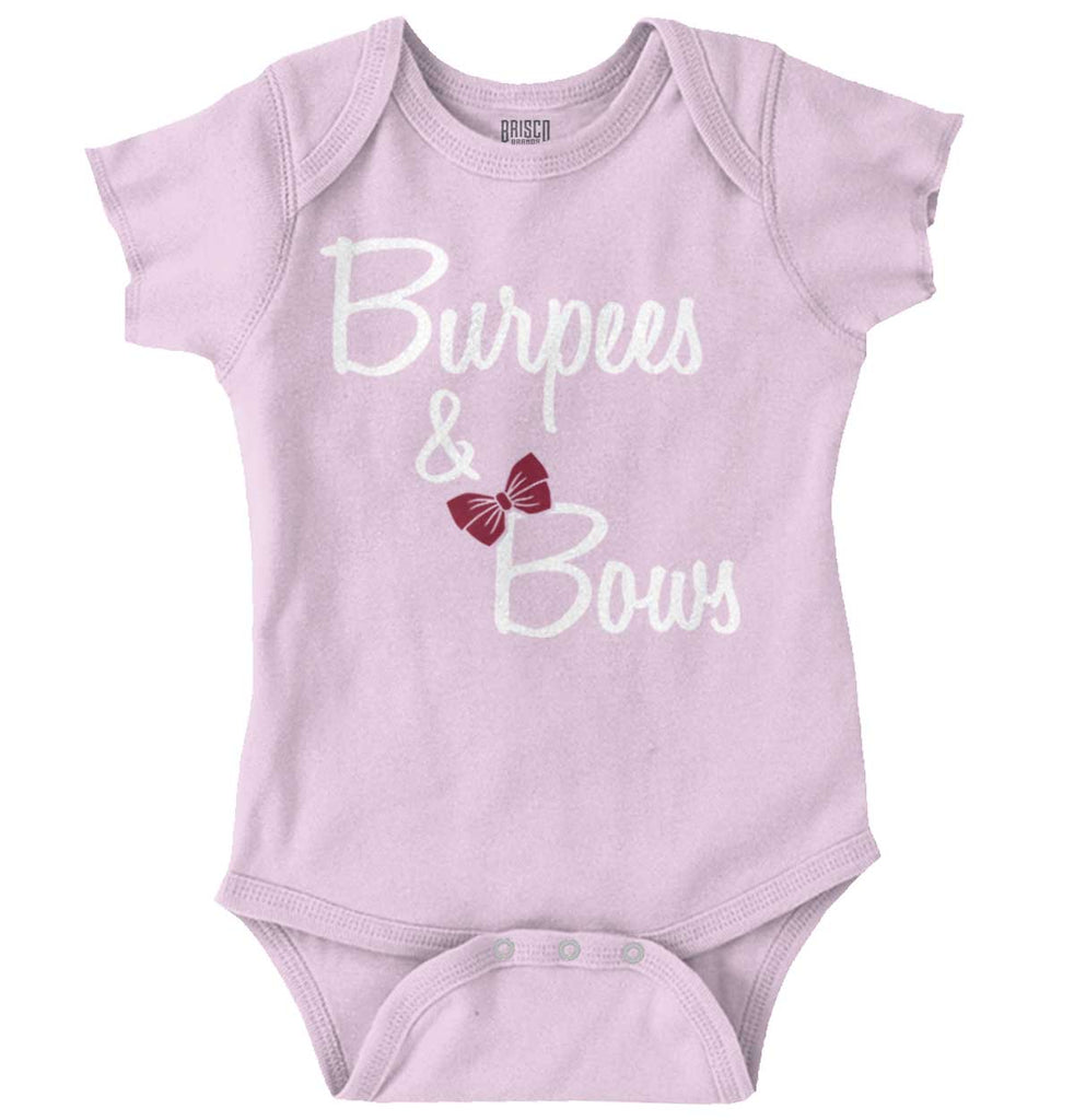 Burpees and Bows Romper Bodysuit-Direct To Garment Print-Brisco Baby