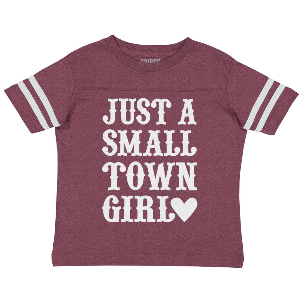 Small Town Girl Toddler Football Jersey Tee-Direct To Garment Print-Brisco Baby
