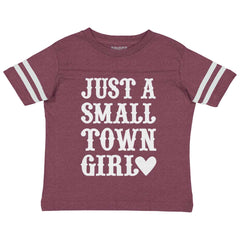Small Town Girl Toddler Football Jersey Tee-Direct To Garment Print-Brisco Baby