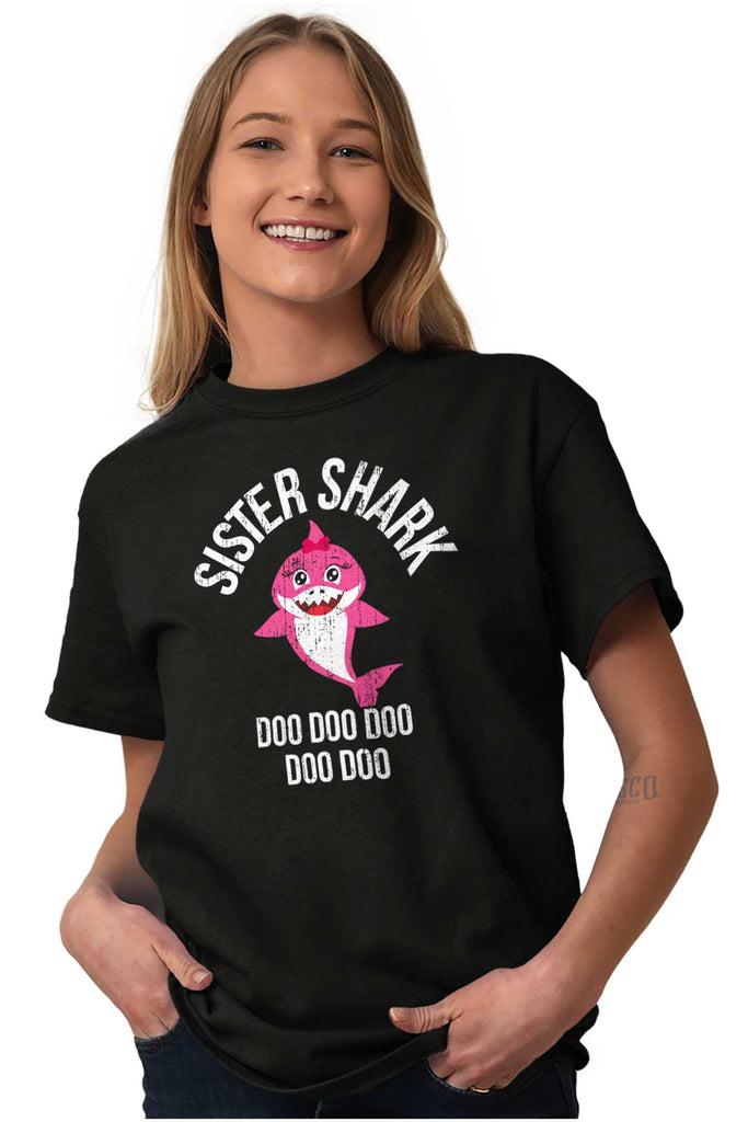 Cartoon Sister Shark T Shirt-Direct To Garment Print-Brisco Baby