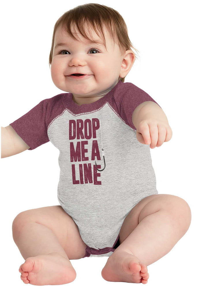 Drop Me A Line Raglan Bodysuit-Direct To Garment Print-Brisco Baby