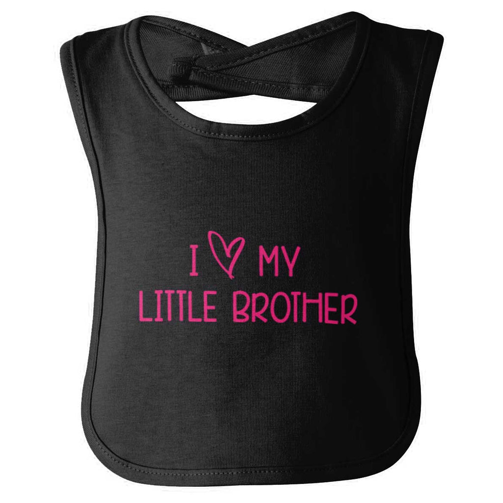 I Love My Little Brother Infant Baby Bib-Direct To Garment Print-Brisco Baby