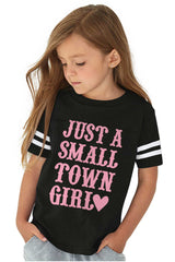 Small Town Girl Toddler Football Jersey Tee-Direct To Garment Print-Brisco Baby