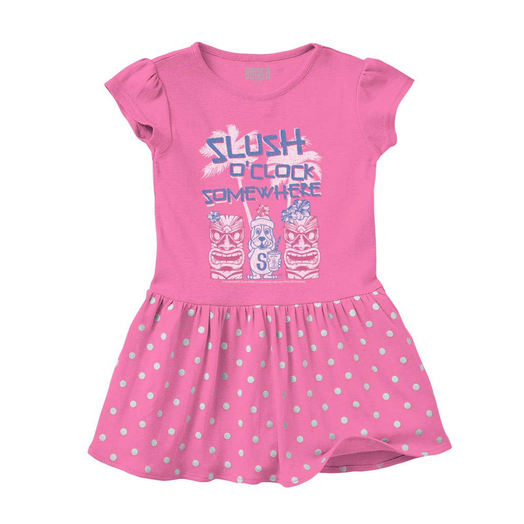 Slush O Clock Somewhere Baby Polka Dot Skirt Dress-Direct To Garment Print-Brisco Baby