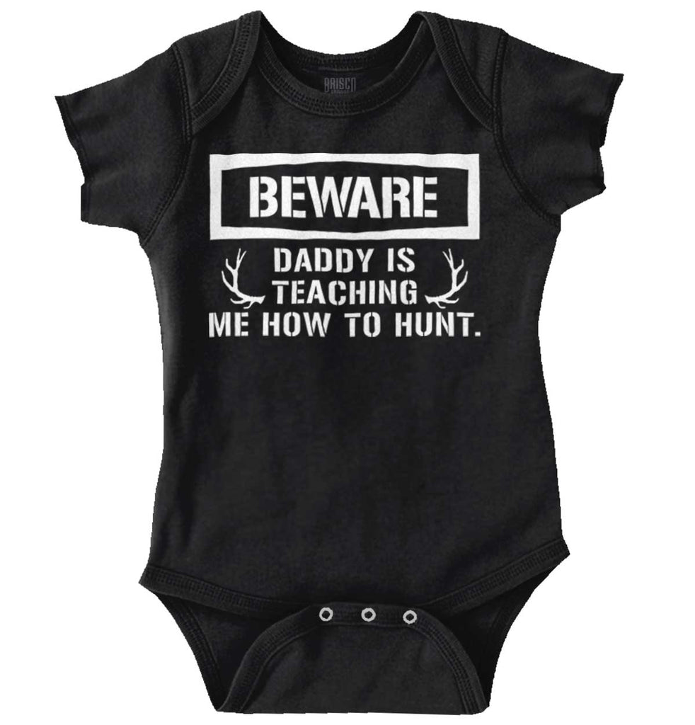 Dad Teaching Me To Hunt Romper Bodysuit-Direct To Garment Print-Brisco Baby