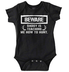 Dad Teaching Me To Hunt Romper Bodysuit-Direct To Garment Print-Brisco Baby