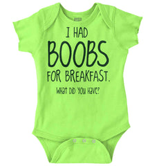 Boobs for Breakfast Romper Bodysuit-Direct To Garment Print-Brisco Baby