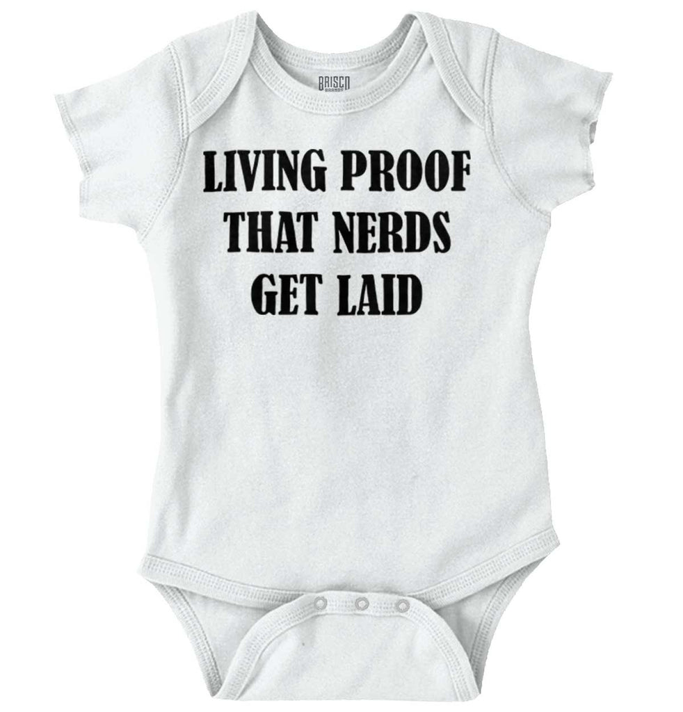 Nerds Get Laid Romper Bodysuit-Direct To Garment Print-Brisco Baby