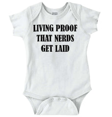 Nerds Get Laid Romper Bodysuit-Direct To Garment Print-Brisco Baby