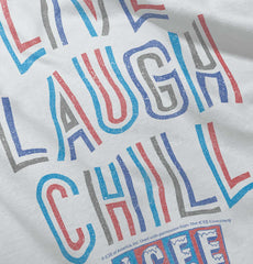 Live Laugh Chill Baby Ruffled Trim Romper-Direct To Garment Print-Brisco Baby