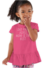 Mom Is Best Toddler Ruffle Bottom Tee-Direct To Garment Print-Brisco Baby