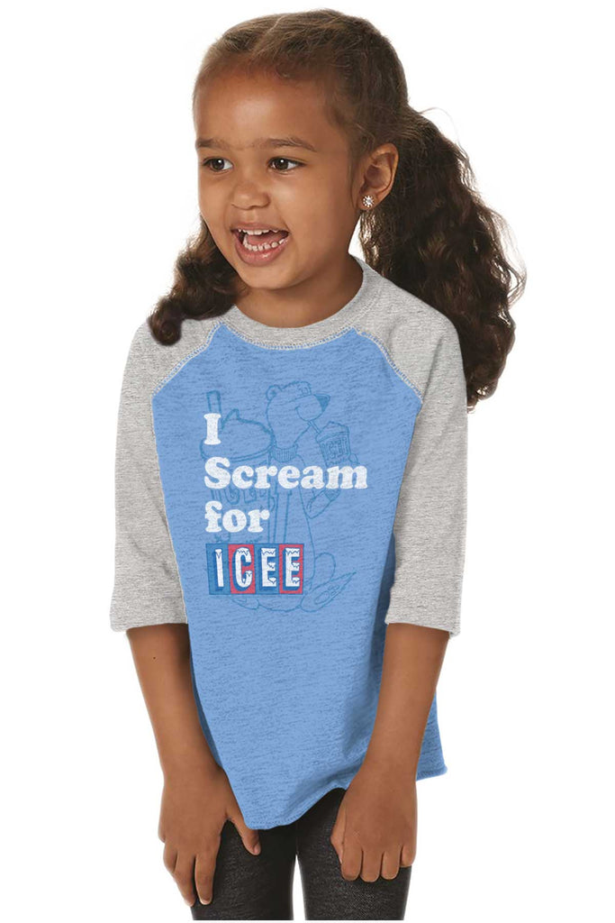 I Scream For Icee Toddler Baseball-Direct To Garment Print-Brisco Baby