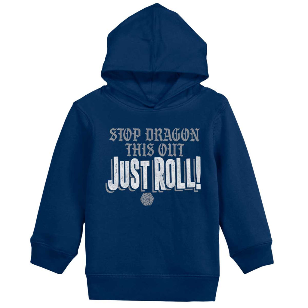 Dungeons Gamer Just Roll Nerd Toddler Pullover Hoodie-Direct To Garment Print-Brisco Baby