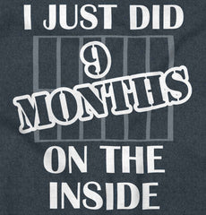 9 Months On The Inside Football Romper Bodysuit-Direct To Garment Print-Brisco Baby