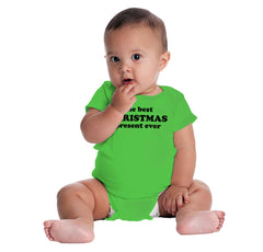 Best Christmas Present Romper Bodysuit-Direct To Garment Print-Brisco Baby