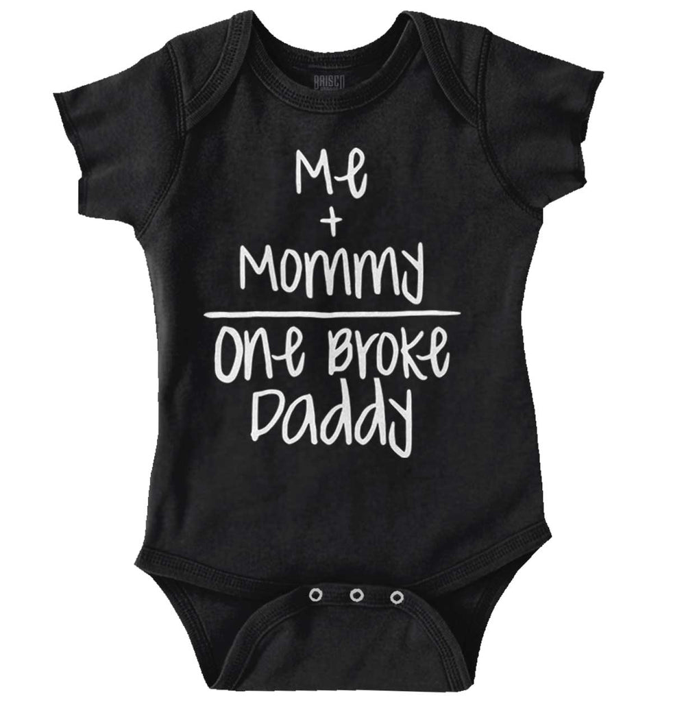 One Broke Daddy Romper Bodysuit-Direct To Garment Print-Brisco Baby