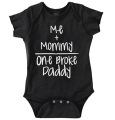 One Broke Daddy Romper Bodysuit-Direct To Garment Print-Brisco Baby