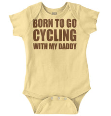 Cycling With Daddy Romper Bodysuit-Direct To Garment Print-Brisco Baby
