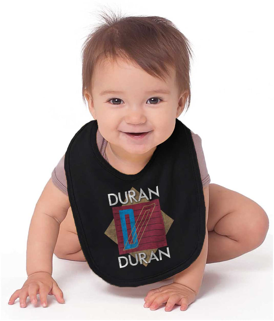 Duran Duran Logo Infant Baby Bib-Direct To Garment Print-Brisco Baby