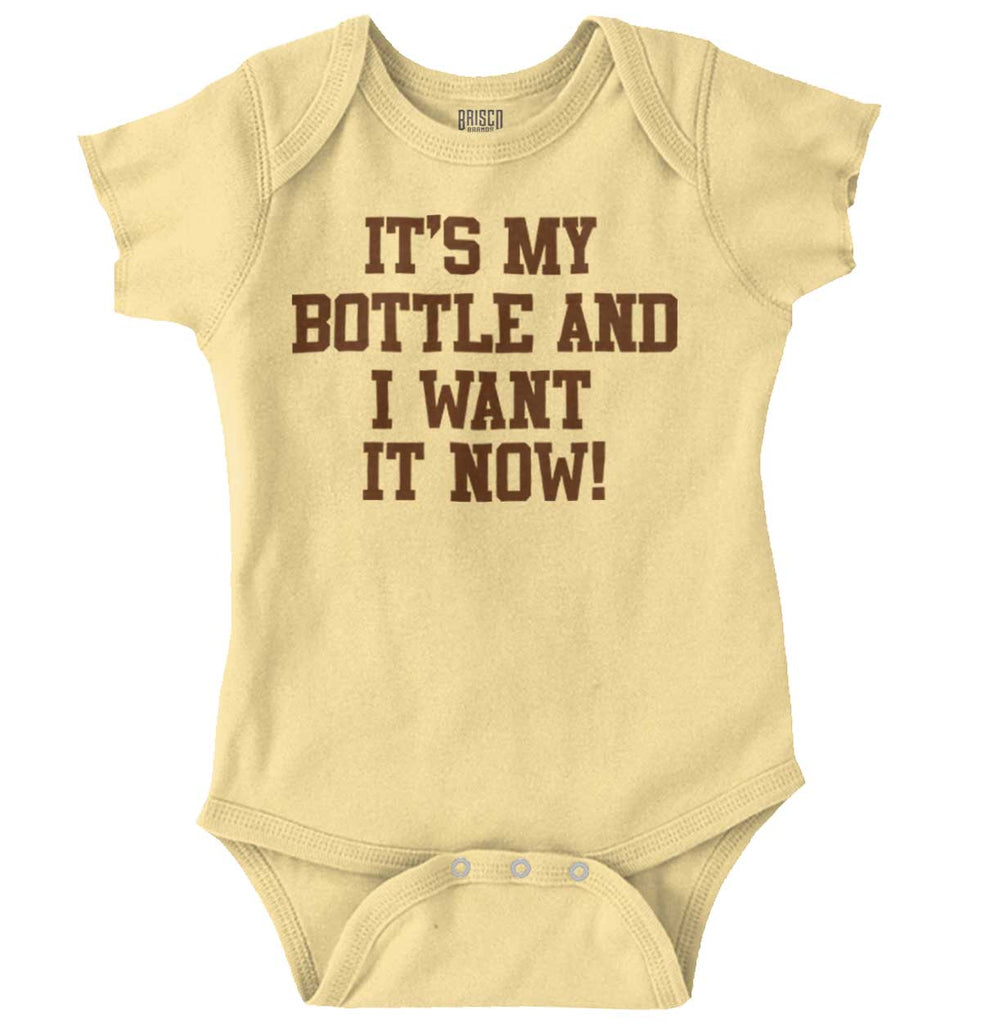 I Want It Now Romper Bodysuit-Direct To Garment Print-Brisco Baby