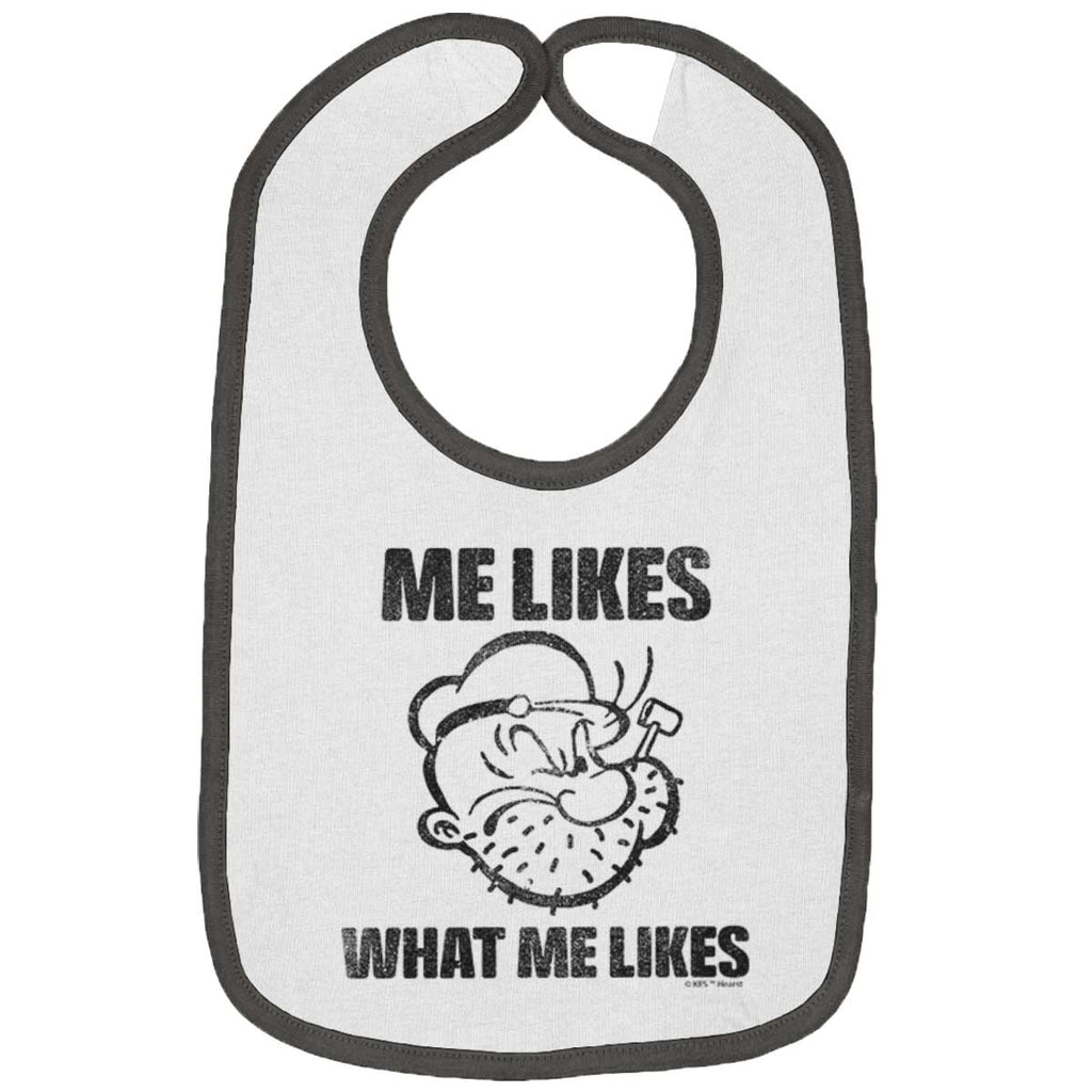 What Me Likes Trimmed Colored Velcro Bib-Direct To Garment Print-Brisco Baby