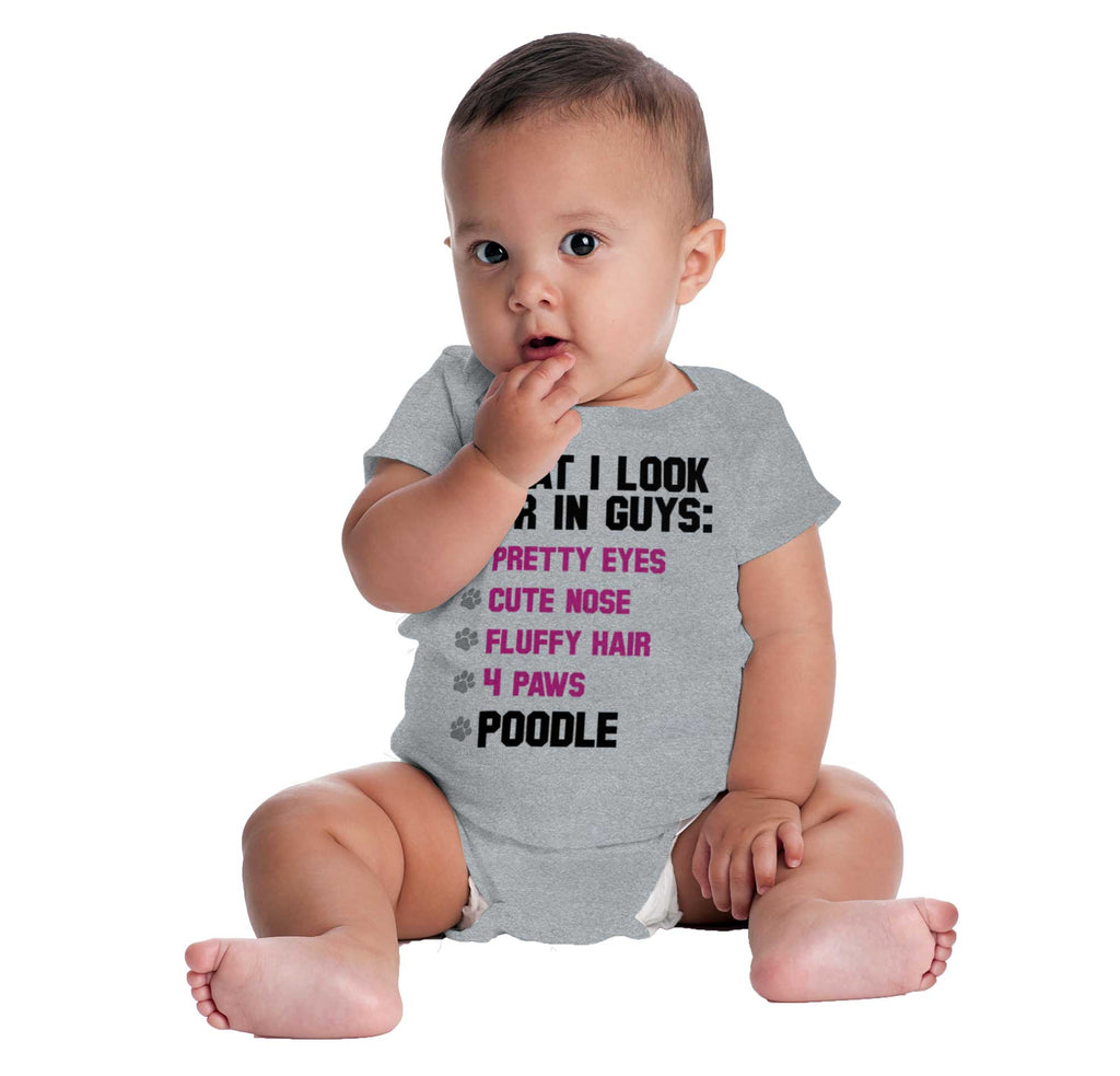 Poodle Checklist Romper Bodysuit-Direct To Garment Print-Brisco Baby
